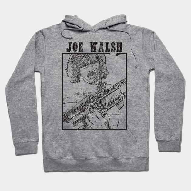 Joe walsh // Black Retro Hoodie by Degiab